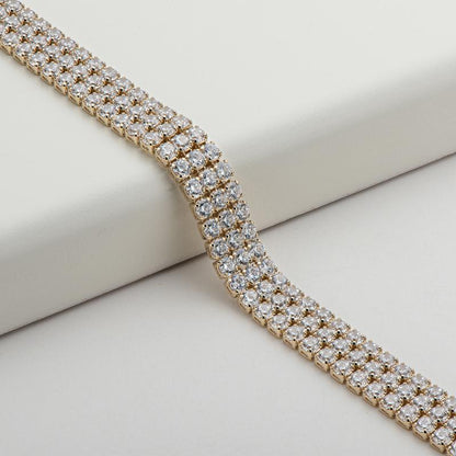 925 Sterling Silver Round Cut Created Diamond Tennis Bracelet 4