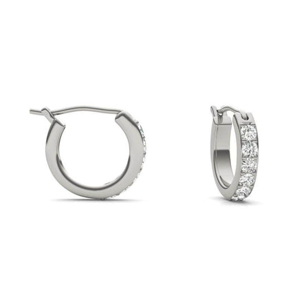 925 Sterling Silver Round Cut Cubic Zirconia Hoop Earrings 4