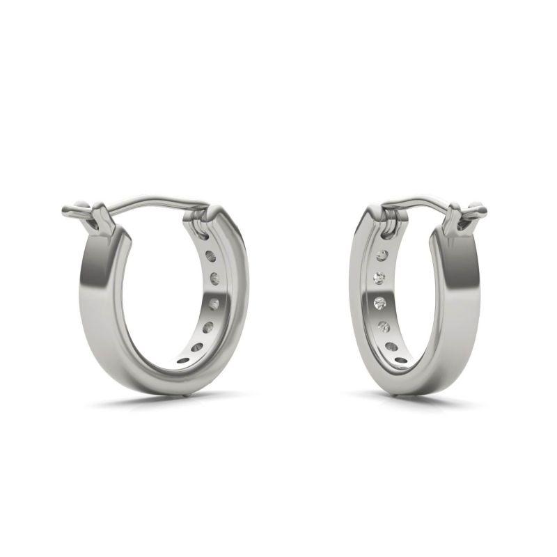 925 Sterling Silver Round Cut Cubic Zirconia Hoop Earrings 5