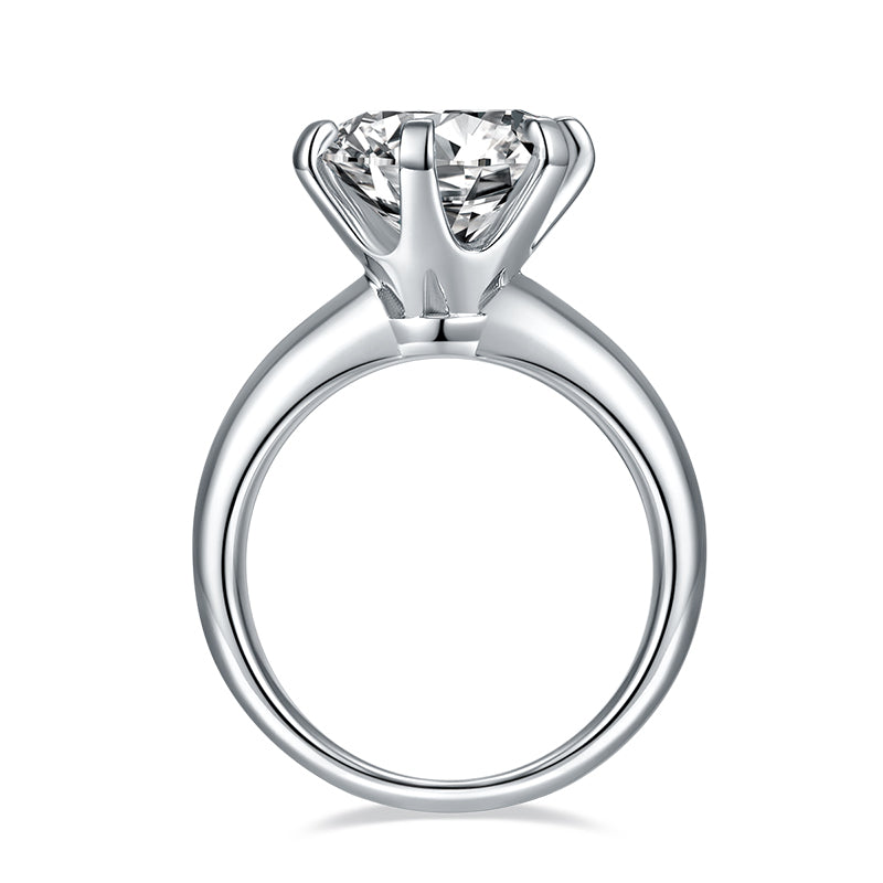 925 Sterling Silver Round Cut CZ 6 Prongs Solitaire Ring 3