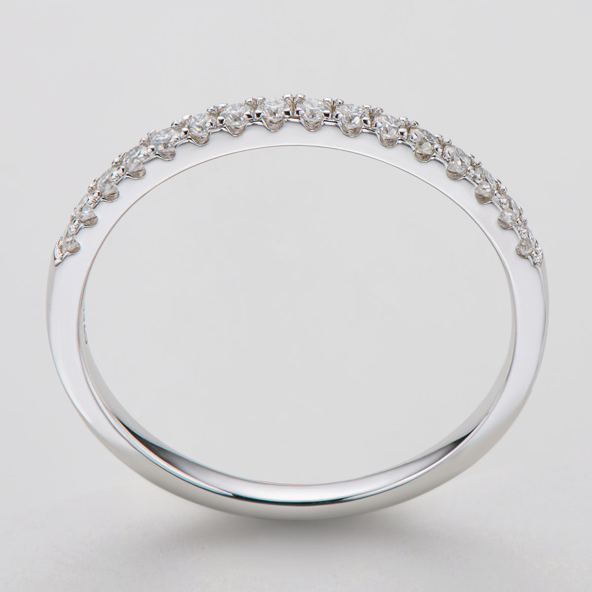 925 Sterling Silver Round Cut 1.5mm CZ  Wedding Band Women 5