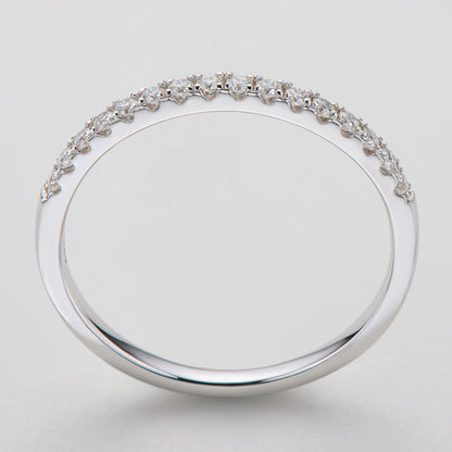 925 Sterling Silver Round Cut 1.5mm CZ  Wedding Band Women 5