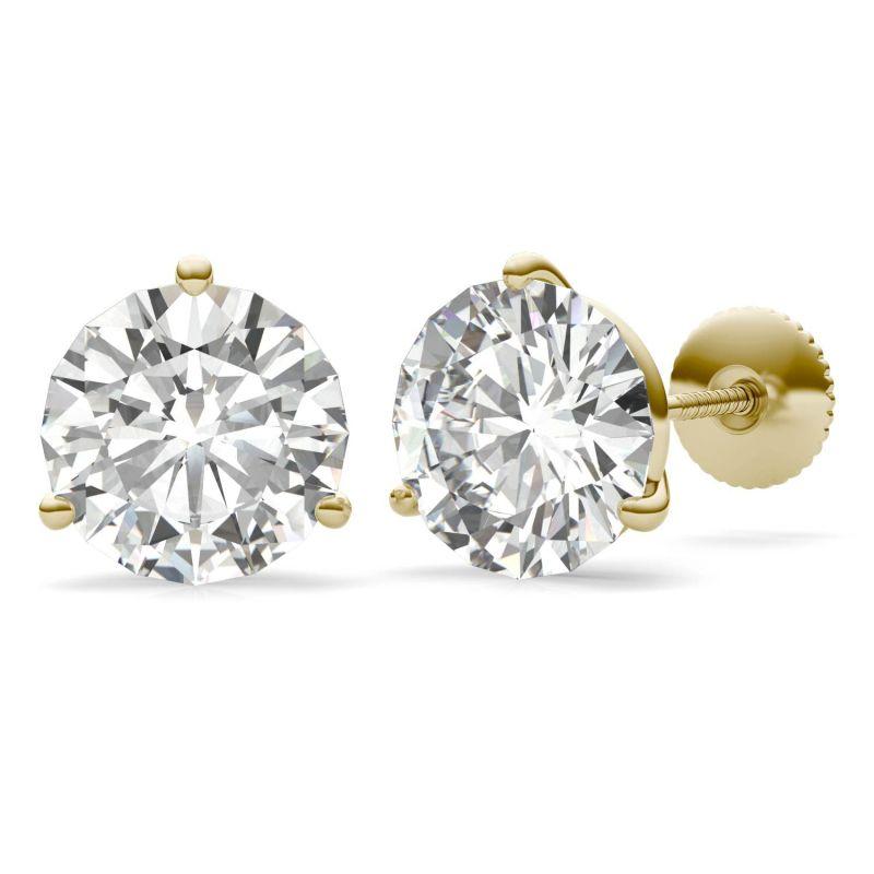 925 Sterling Silver Round Cut Cubic Zirconia Diamond Stud Earrings 3