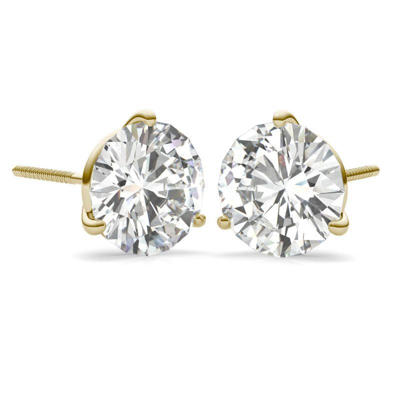 925 Sterling Silver Round Cut Cubic Zirconia Diamond Stud Earrings 5