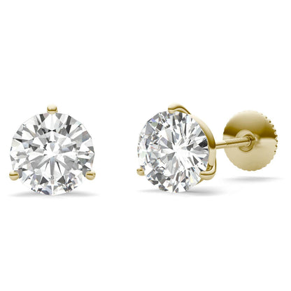 925 Sterling Silver Round Cut Cubic Zirconia Diamond Stud Earrings 2