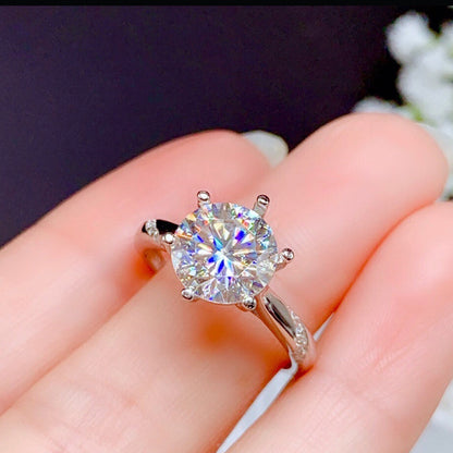 925 Sterling Silver Round CZ Simple Ring Adjustable 4