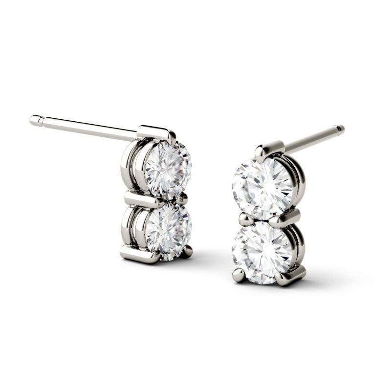 925 Sterling Sliver Round Cut Cubic Zirconia Drop Earrings 2