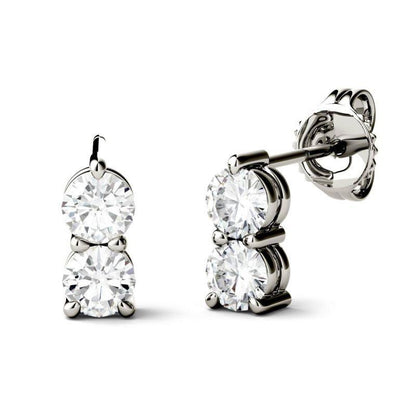 925 Sterling Sliver Round Cut Cubic Zirconia Drop Earrings 3