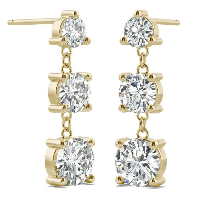 925 Sterling Sliver Round Cubic Zirconia Drop Earrings 9