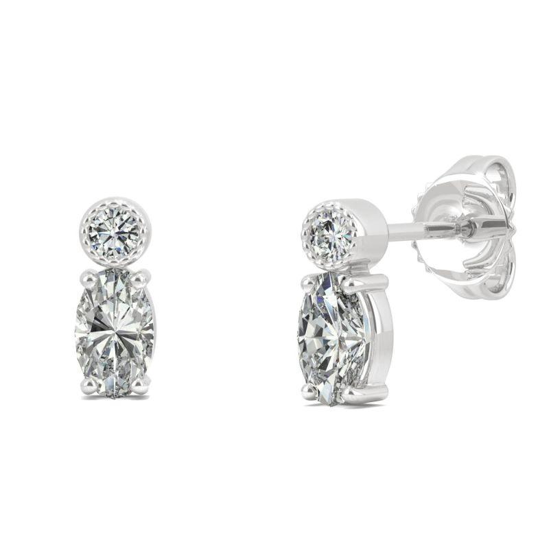 925 Sterling Sliver Oval Cut Stud Earrings 9