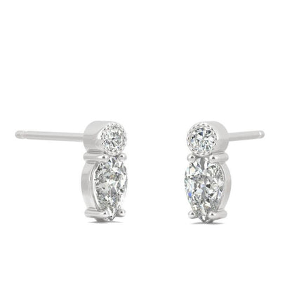 925 Sterling Sliver Pear Cut Stud Earrings 11