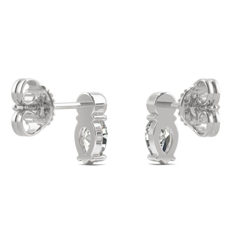 925 Sterling Sliver Pear Cut Stud Earrings 12