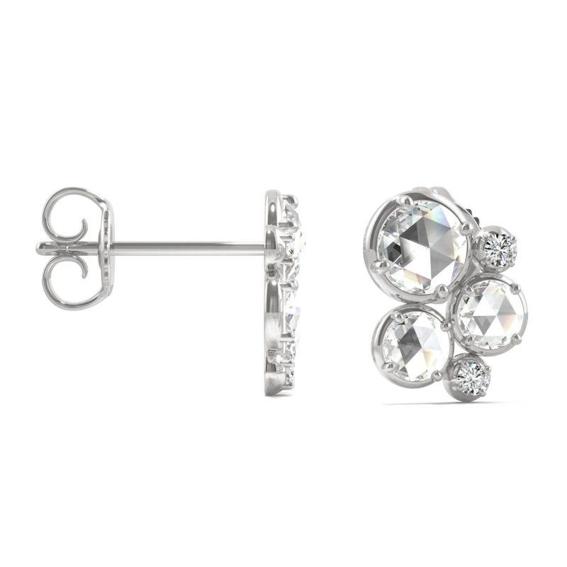 925 Sterling Sliver Round Cut Cubic Zirconia Stud Earrings 4