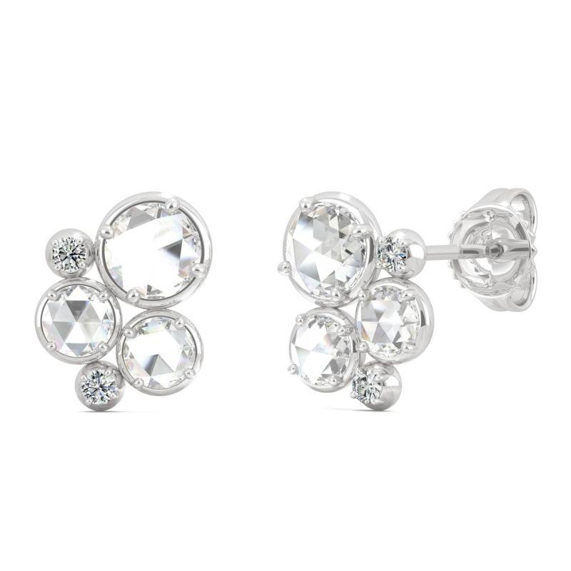 925 Sterling Sliver Round Cut Cubic Zirconia Stud Earrings 5