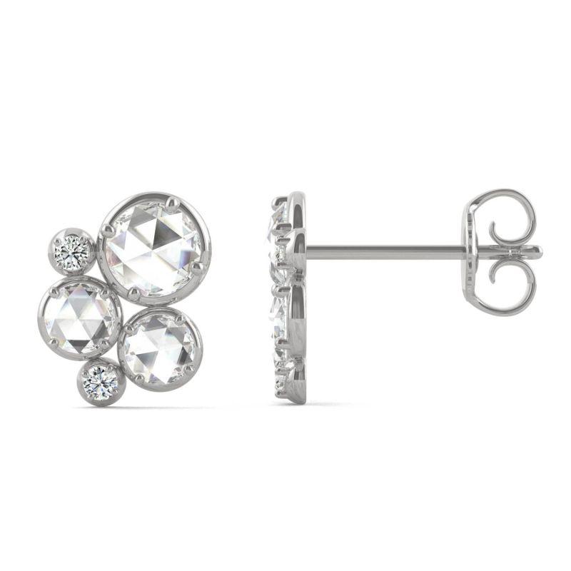 925 Sterling Sliver Round Cut Cubic Zirconia Stud Earrings 1