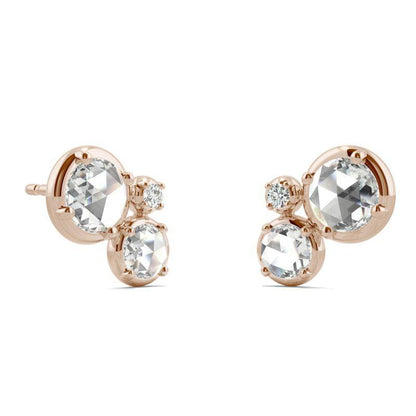 925 Sterling Sliver Round Cubic Zirconia Stud Earrings 14