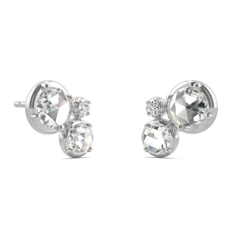 925 Sterling Sliver Round Cubic Zirconia Stud Earrings 6