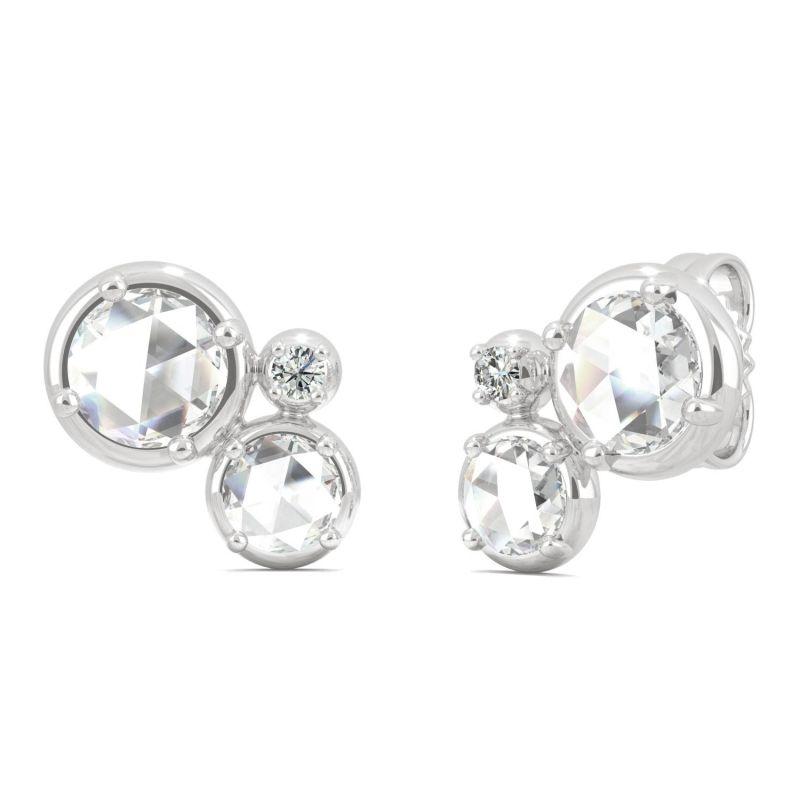 925 Sterling Sliver Round Cubic Zirconia Stud Earrings 5