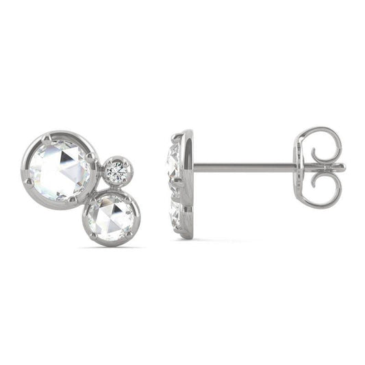 925 Sterling Sliver Round Cubic Zirconia Stud Earrings 1