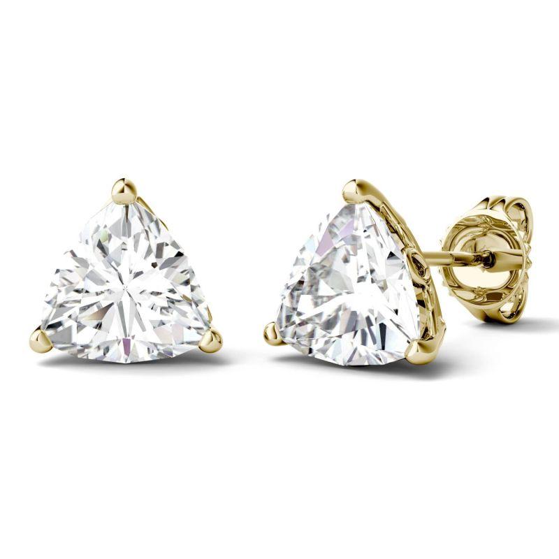 925 Sterling Sliver Trillion Moissanite Diamond Stud Earrings 8