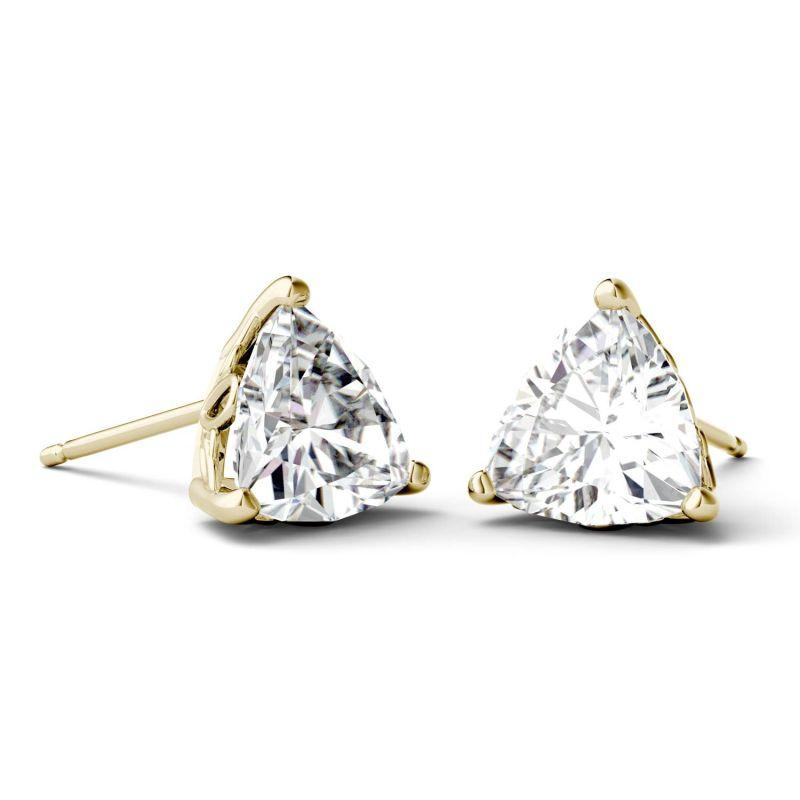 925 Sterling Sliver Trillion Moissanite Diamond Stud Earrings 9