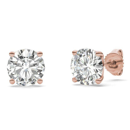 925 Sliver Round Cut Cubic Zirconia Solitaire Stud Earrings 9