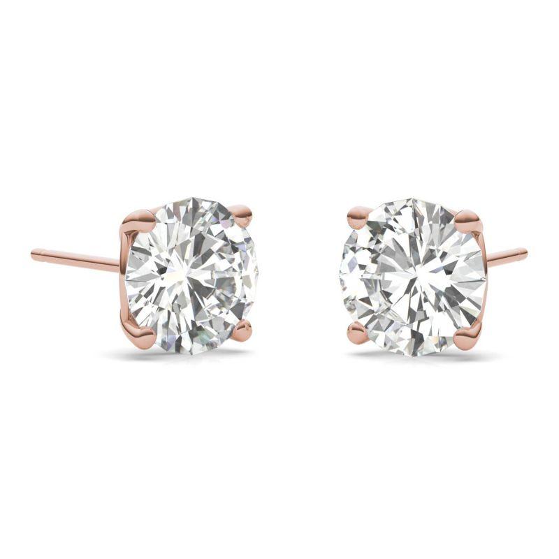 925 Sliver Round Cut Cubic Zirconia Solitaire Stud Earrings 8