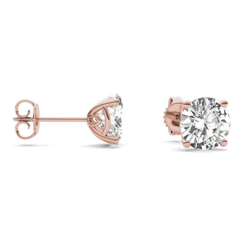 925 Sliver Round Cut Cubic Zirconia Solitaire Stud Earrings 7