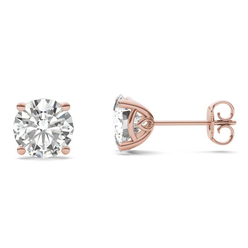 925 Sliver Round Cut Cubic Zirconia Solitaire Stud Earrings 6