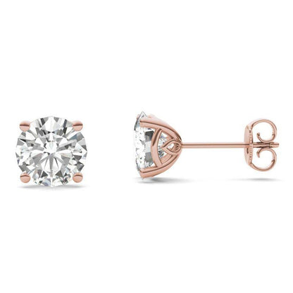 925 Sliver Round Cut Cubic Zirconia Solitaire Stud Earrings 6