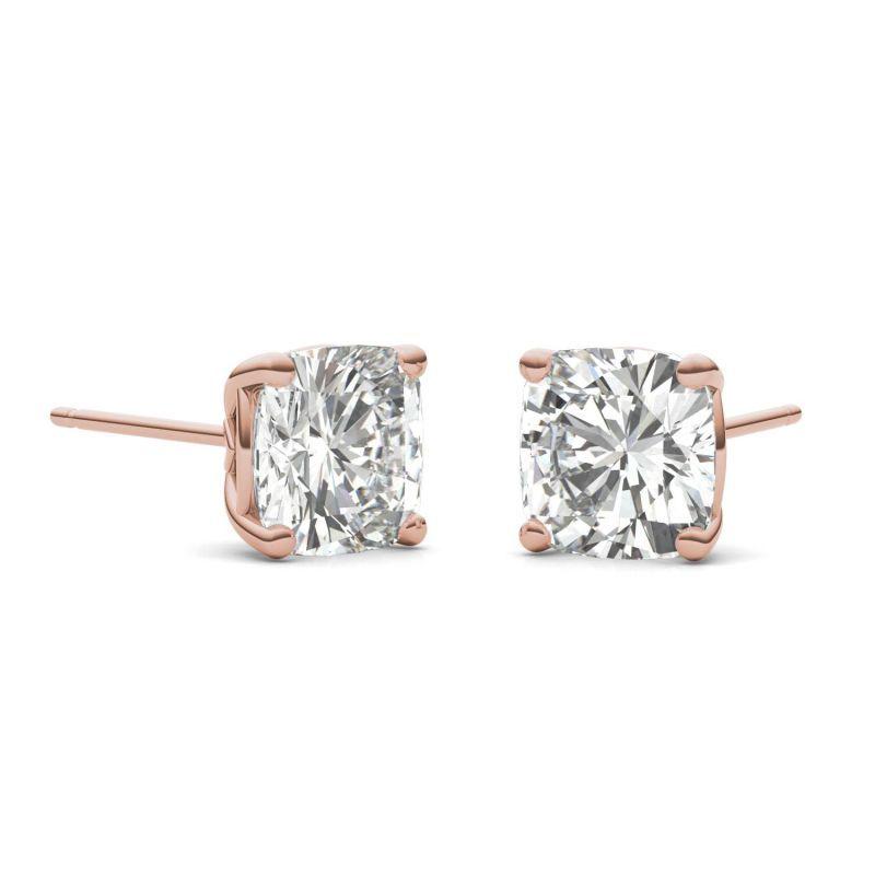 925 Sterling Sliver Cushion Cut Solitaire Stud Earrings 10