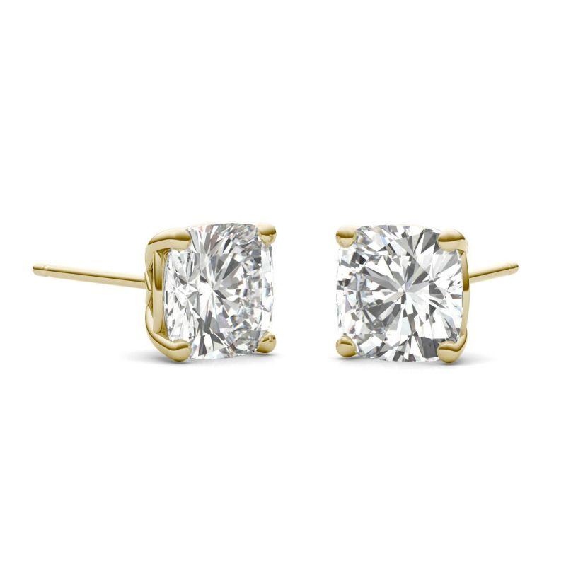 925 Sterling Sliver Cushion Cut Solitaire Stud Earrings 5