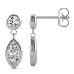 925 Sterling Sliver Marquise Cut Cubic Zirconia Drop Earrings 18