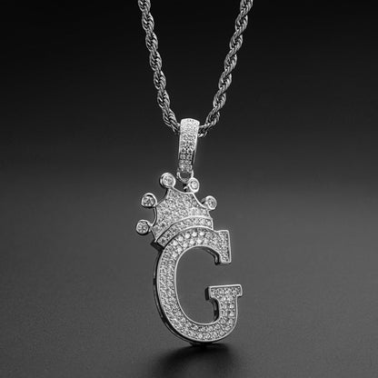 925 Sterling Silver Letter F Initial Pendant Necklace with 3mm Rope Chain 7