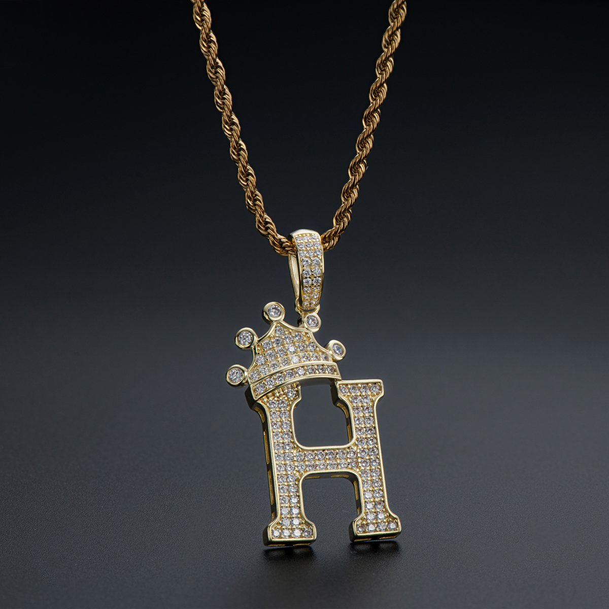 925 Sterling Silver Initial H Alphabet Necklace for Women Men 9