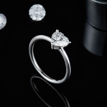 Moissanite Diamond  Heart Shaped CZ Ring 7