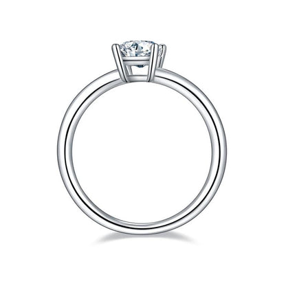 925 Sterling Silver Solitaire Emerald Cut CZ Ring 8