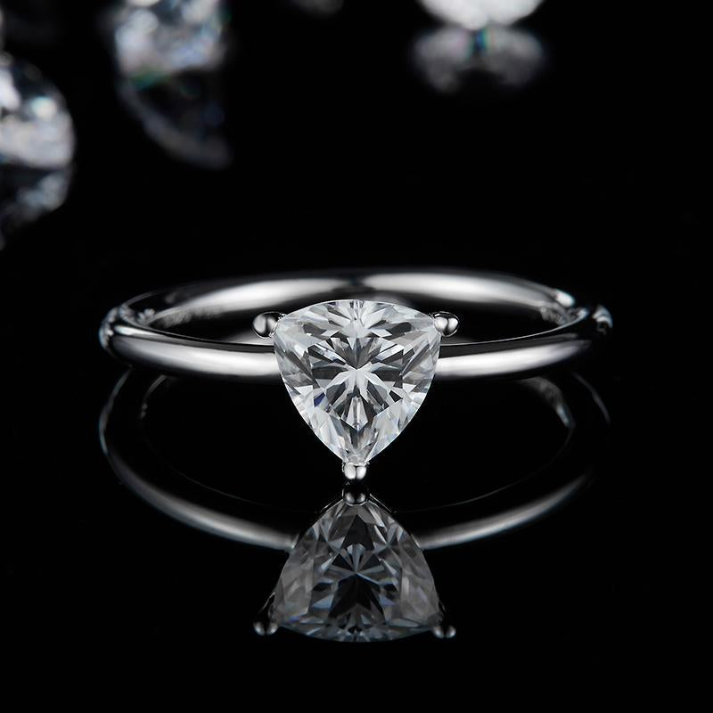 925 Sterling Silver Trillion Cut CZ Solitaire Ring 8