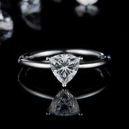 925 Sterling Silver Trillion Cut CZ Solitaire Ring 8