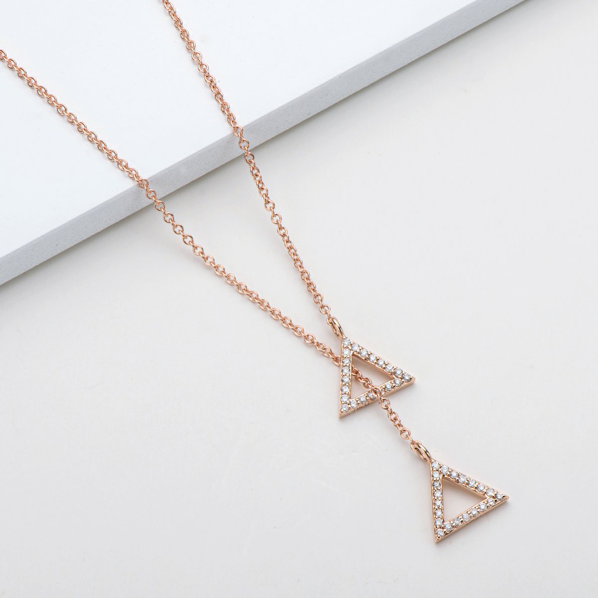 925 Sterling Silver Fashion Triangle Geometric Necklace 5