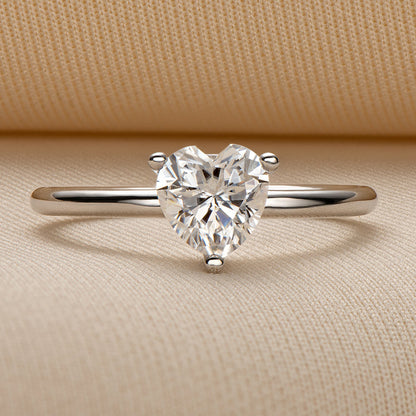 Moissanite Diamond  Heart Shaped CZ Ring 5