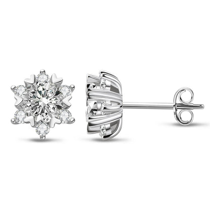 925 Sterling Silver Round Cut Cubic Zirconia Classic Stud Earrings 4