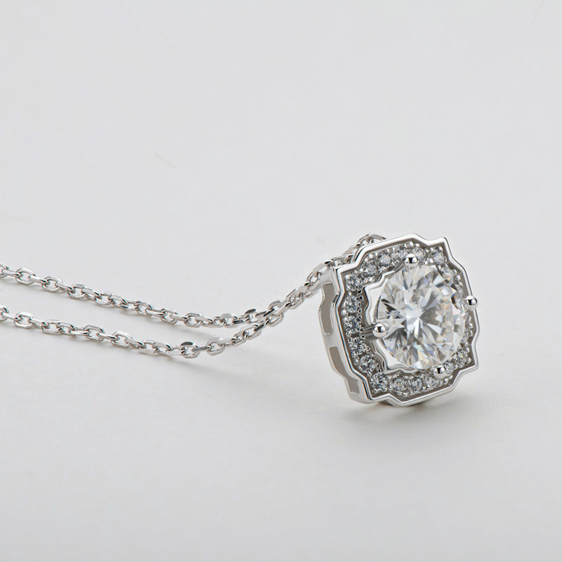 925 Sterling Silver Classic Brilliant Round CZ Pendant Necklace 12