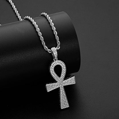 925 Sterling Silver Cross Created Diamond Hip Hop Long Chain Pendant Necklace 7