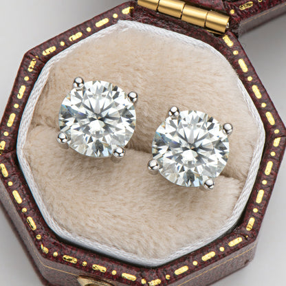 925 Sterling Silver Round Cut CZ Classic Stud Earrings 9