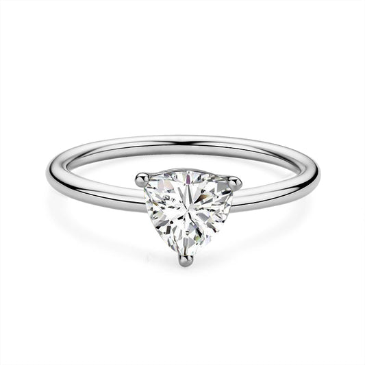 925 Sterling Silver Trillion Cut CZ Solitaire Ring 1