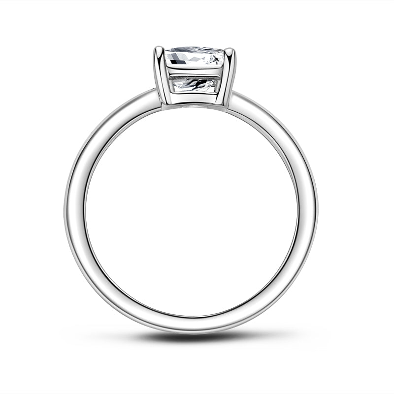 925 Sterling Silver Solitaire Princess Cut CZ Ring 7