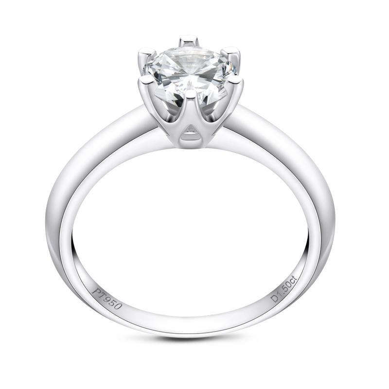 925 Sterling Silver Classic Round Cut CZ Solitaire Ring 18