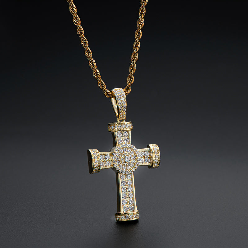 925 Sterling Silver Personalized Cross Hip Hop Long Chain Cool Pendant Necklace 5