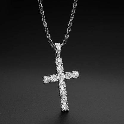 925 Sterling Silver Personalized Cross Long Chain Cool Men Pendant Necklace 11